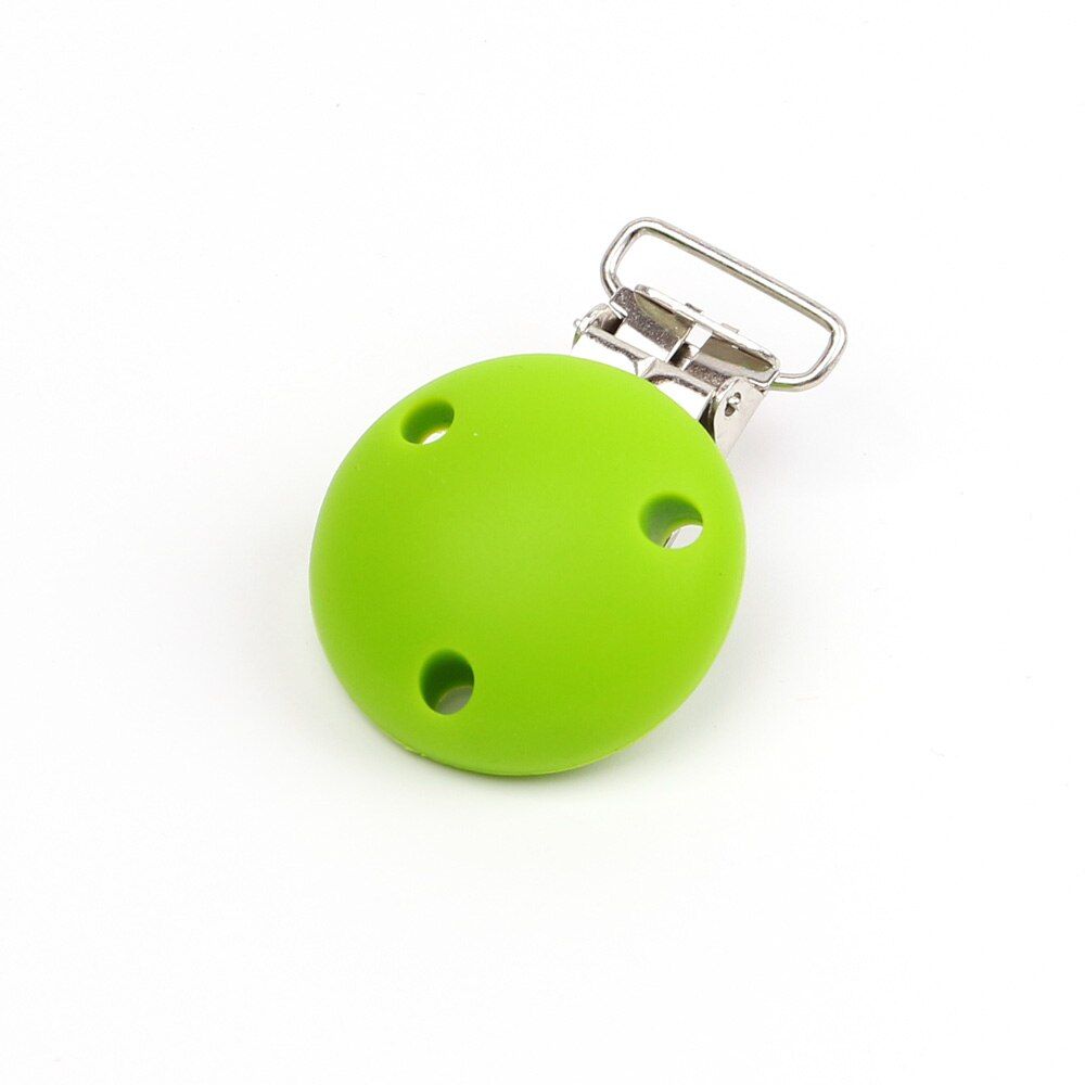 TYRY.HU 10pcs/lot Round Shaped Pacifier Clip Silicone Baby teething Pacifier Clip Clasps Toy DIY Clip