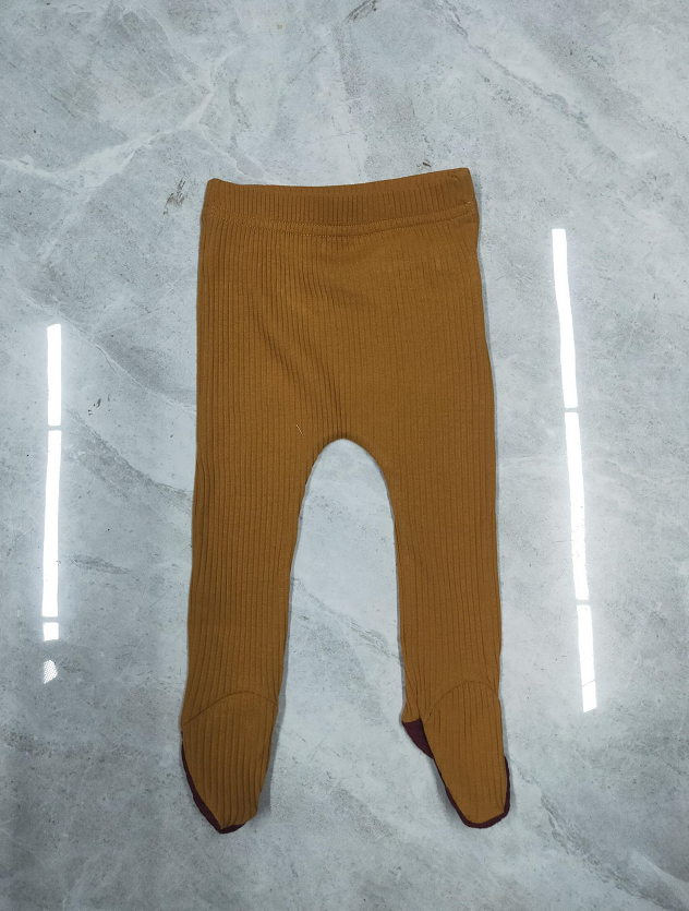 Newborn Baby's Solid Knitted Long Pants, Footies Tight Leggings for 0-12M Baby of Autumn and Winter Wear