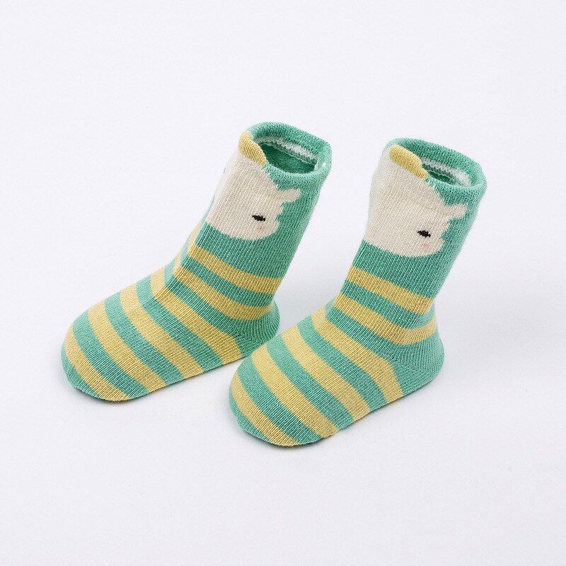 Newborns Baby Socks Cotton Summer Cartoon Animal Boy Socks Infant Anti-Slip Toddle Socks Girls Socks for 0-2Years
