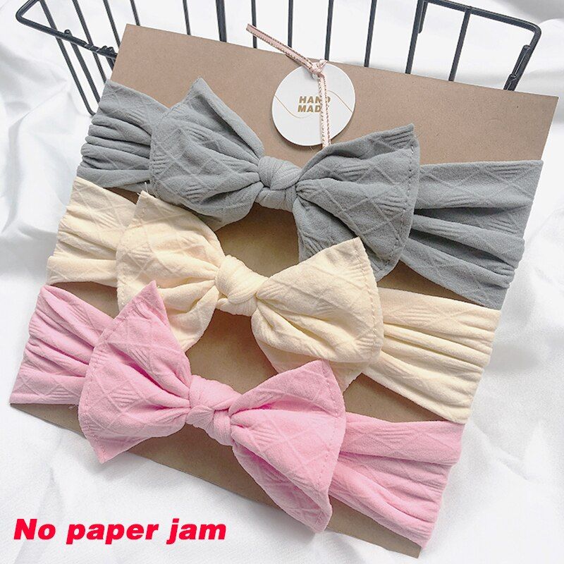 3 Pcs/Set Cute Rabbit Ear Elastic Baby Girl Headband Flower Printed Bows Kids Headbands Turban Baby Girls Hair Accessories