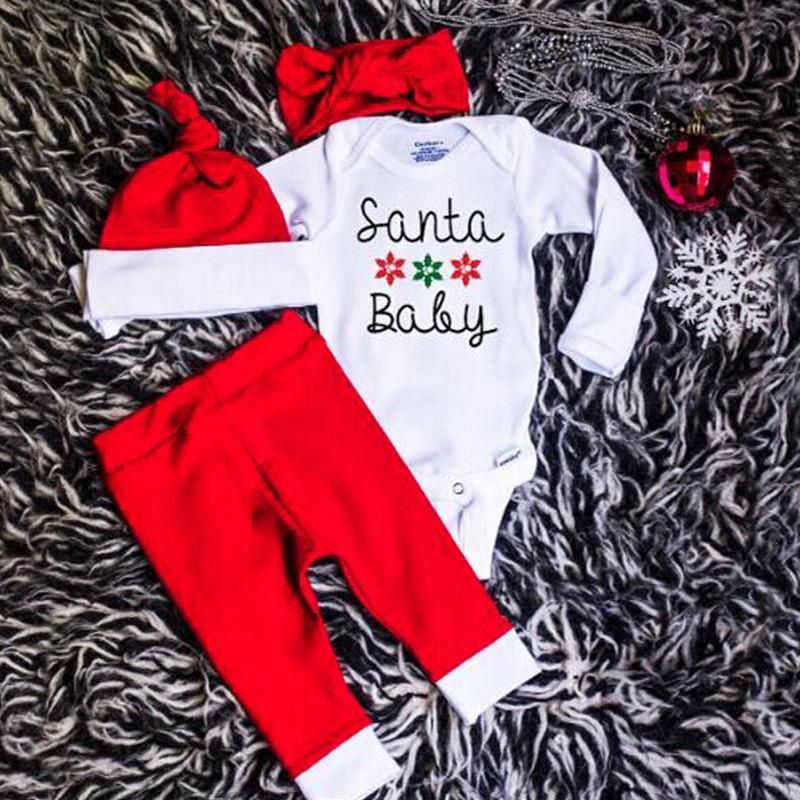Boys And Girls Spring And Autumn Christmas Christmas English Alphabet Long Sleeves Four Sets Of Children Set Instagram Baby Girl Clothes Kids Fortnite Toddler Skirt Shorts