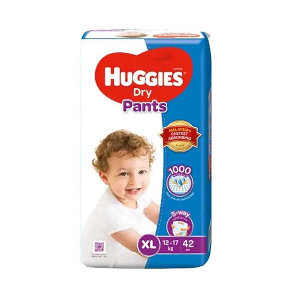 Huggies Dry XL Pant Diaper 12-17Kg - 42 Pcs, Made in Malaysia