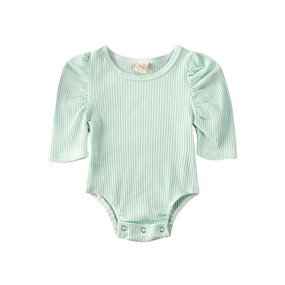 0-24M Toddler Baby Girl Clothes 1/2 Puff Sleeve Romper Bodysuit Jumpsuit 1Pc Outfit