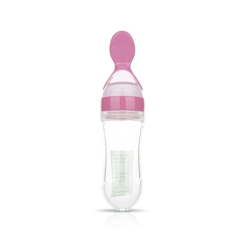 Safety Silicone Baby Bottle With Spoon Food Supplement Rice Cereal Bottles Squeeze Spoon Milk Feeding Cup