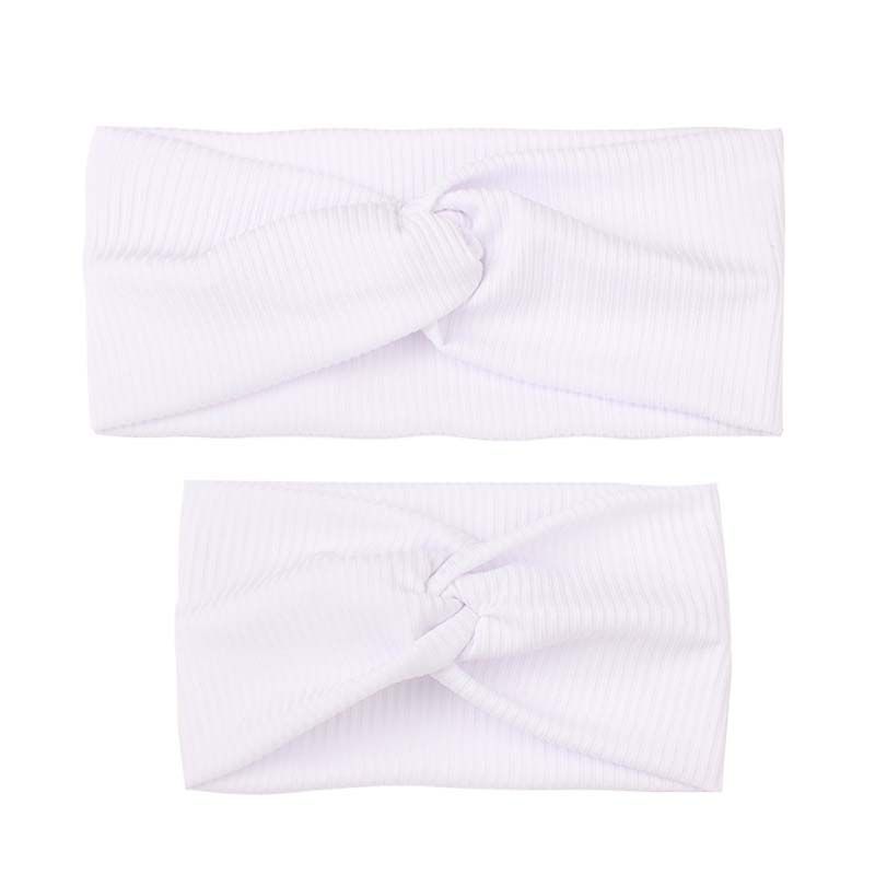 2Pcs/Set Knot Wide Mother Baby Headband Solid Color Elastic Baby Girls Hair Band Turban Baby Hair Accessories Gift