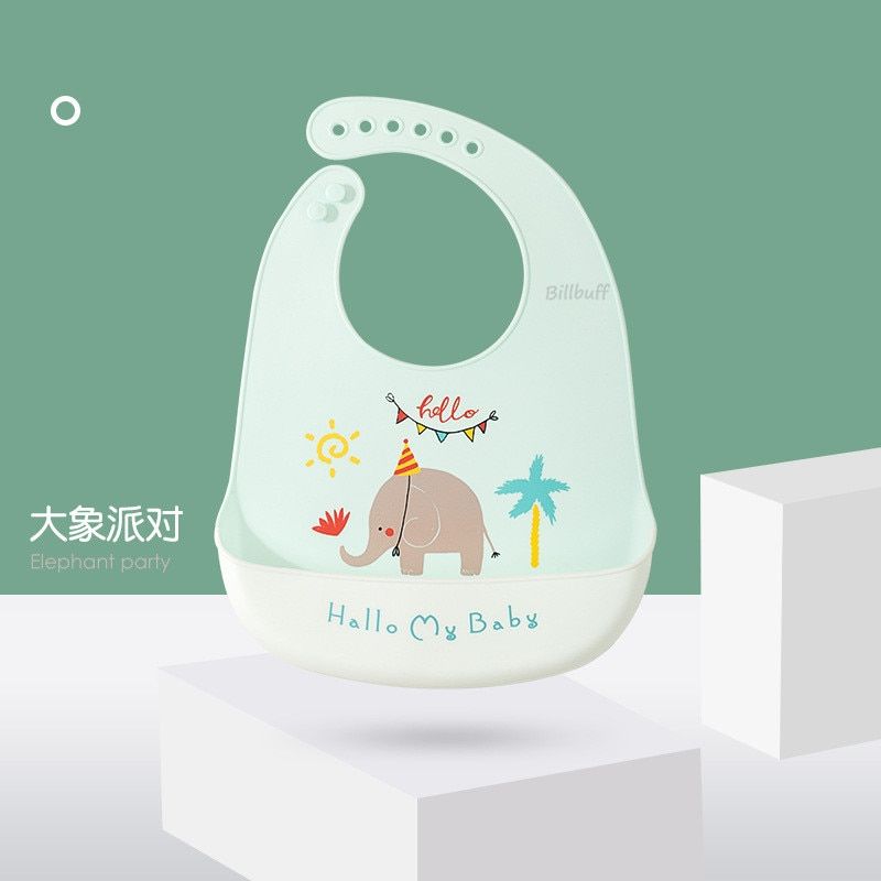 New Baby Bibs Waterproof Silicone Feeding Saliva Towel Newborn Cartoon Aprons Toddle Boys Girls Adjustable Different Style Gift