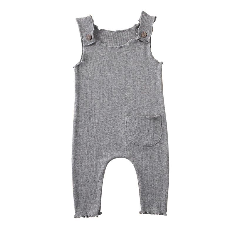 Blotona Cotton Newborn Baby Boy Girl Summer Clothes Solid Romper Long Jumpsuit Outfit 0-18M