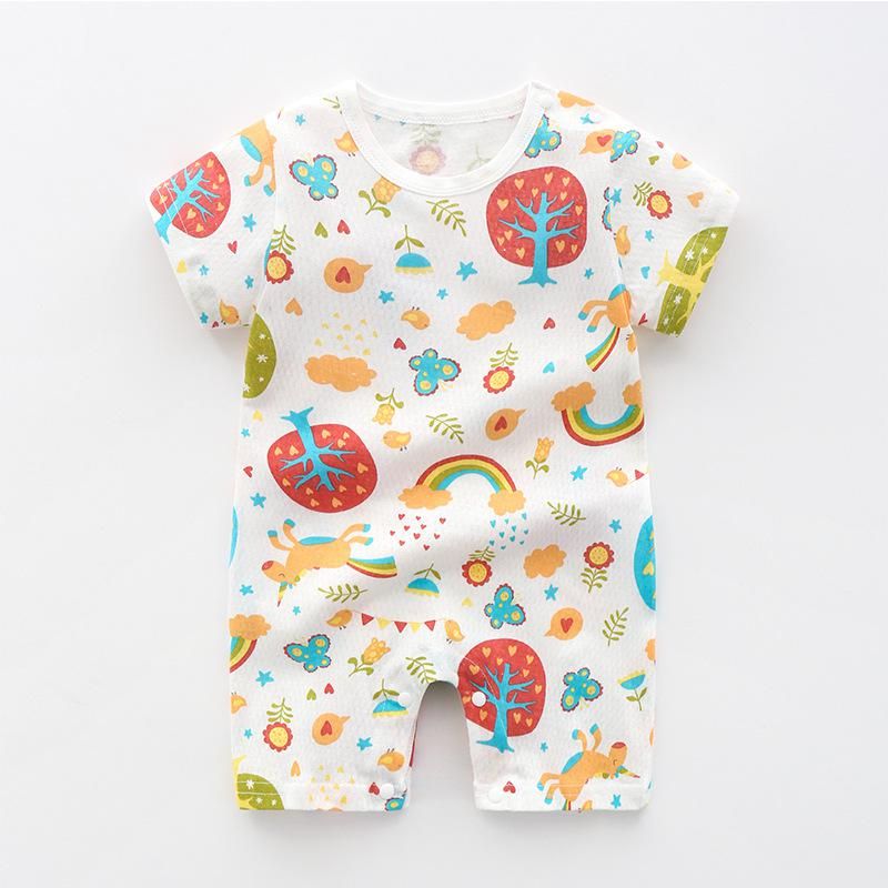 0-24M Toddler Infant Baby Girls Boys Romper 2020 Summer New Kids Jumpsuit Short Sleeve Outfits Set Clothes Wholesale