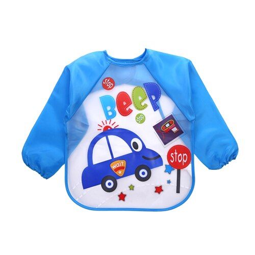 Cartoon Printed Baby Bibs Cute Animals Waterproof Colorful Children Bib Full Sleeve Bibs Children Apron Long Sleeve Feeding Bibs