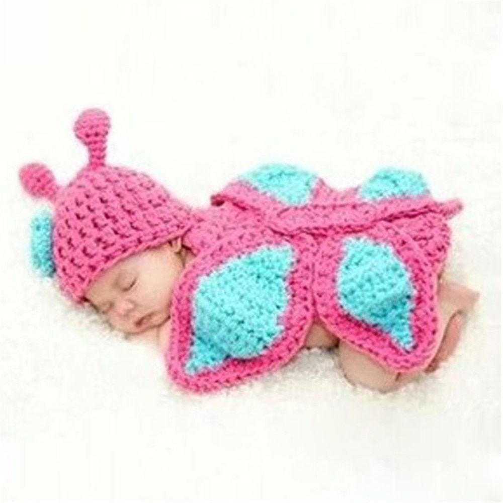 1 Set Photo Props Photography Prop Newborn Baby Girls Crochet Knit Costume Clothes Sunflower Caps Gift Set