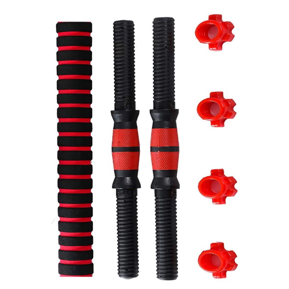 Adjustable Dumbbell Weight Set Barbell Lifting 2 x 15.74in Bars and 1 x 15.74in Connecting Rods for Gym Home