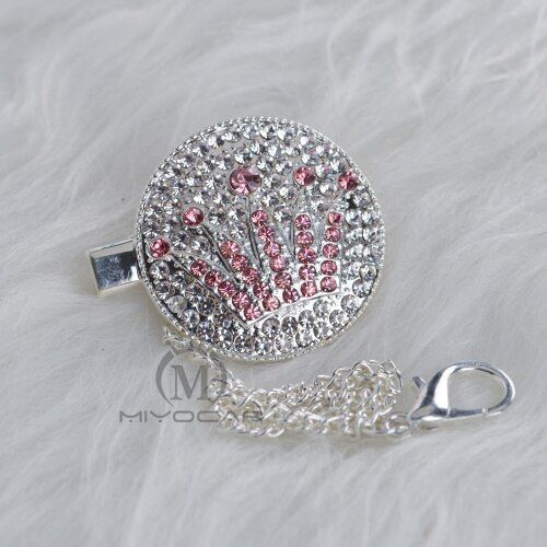 MIYOCAR bling bling crown pacifier clip pacifier chain holder dummy clip chain unique design high class metal chain CH-4