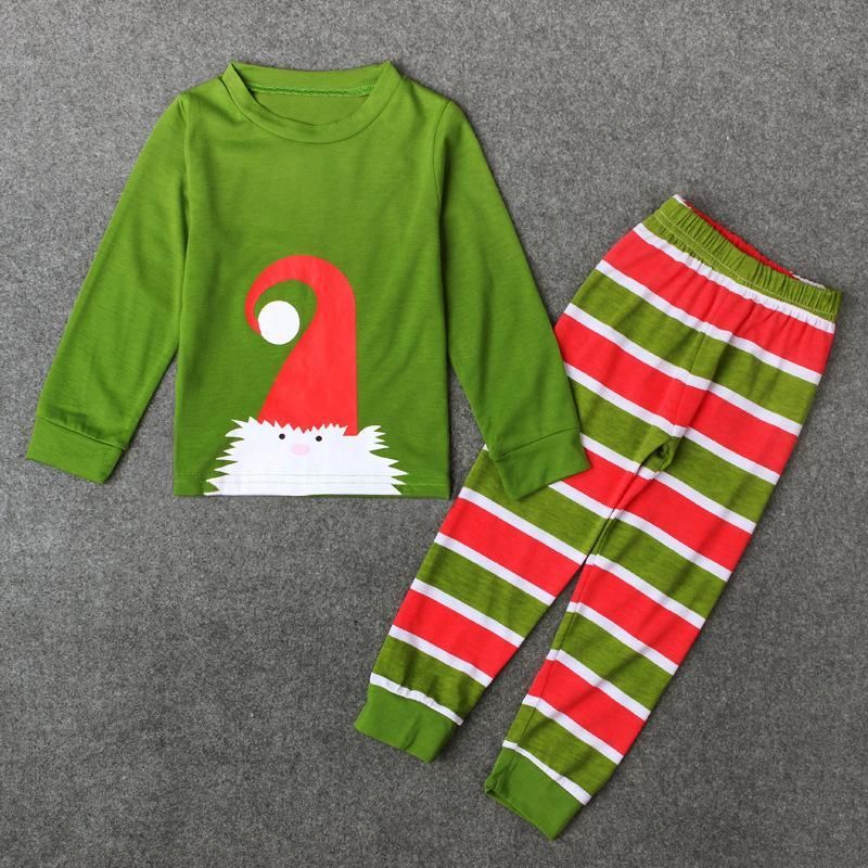 Boys Children Spring Autumn Christmas Santa Claus Striped Home Clothing Two Set
