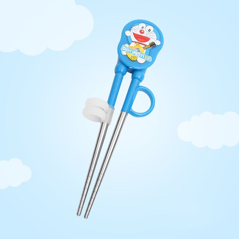 【BestGO】Stainless Steel Training Chopsticks Cute Cartoon Training Helper Chopsticks For Kids Toddler Easy To Use 1 Pair