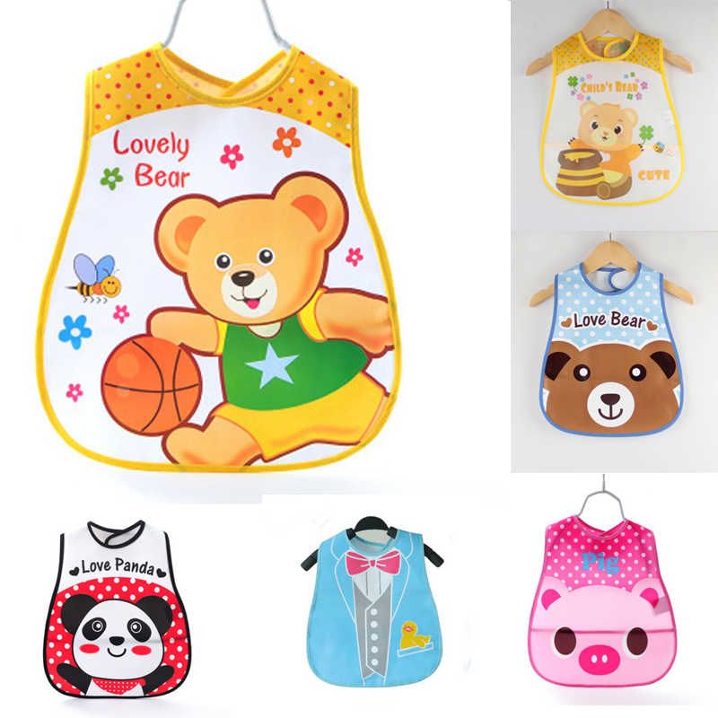 Colorful Straight Plastic Waterproof Bibs For Baby - 1Pcs (Colour As Per Stock)