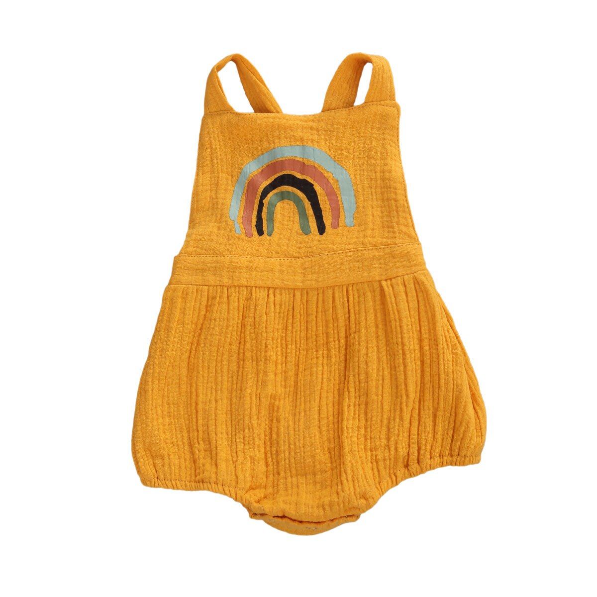 2020 Baby Summer Clothing 0-24M Newborn Infant Baby Girl Boy Rainbow Romper Jumpsuit Cotton Linen Overalls Sleeveless Clothes