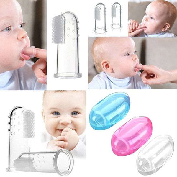 Baby Finger Toothbrush Silicon Toothbrush+Box Children Teeth Clear Soft Silicone Infant Tooth Brush Rubber Cleaning