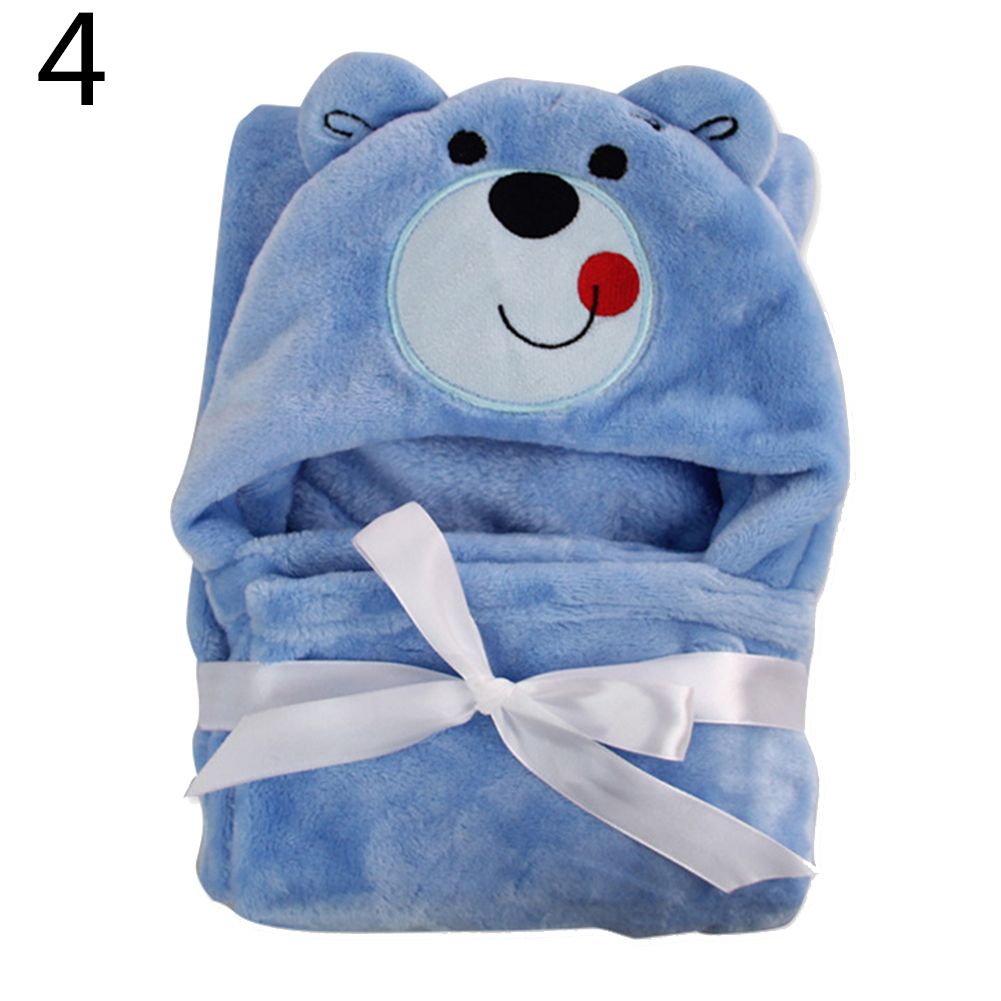 Toddler Baby Winter Warm Flannel Blanket Bath Towel Windproof Hooded Cloak Coat