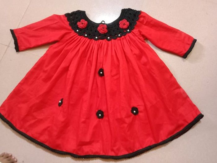 Baby girls fashionable beautiful baby dress for Exclusive Hand-Made Kushikata Baby Dress