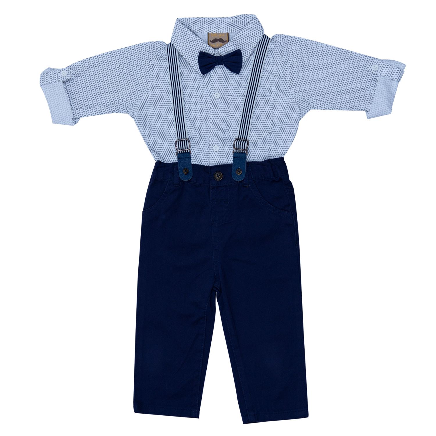 (HAVEit360) -PROMOTIONAL OFFER-UK Brand Stylist Baby Boys Party Dress Set (Shirt + Full Pant + Suspender + Bow Tie) For ( 0 Month - 5 Years)Baby Size