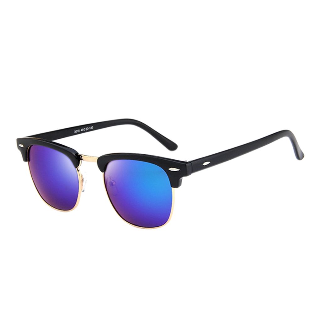 Yfashion Retro Fashion Half Frame HD rror Lens Vintage Sunglasses for Man Woman Lenses Color