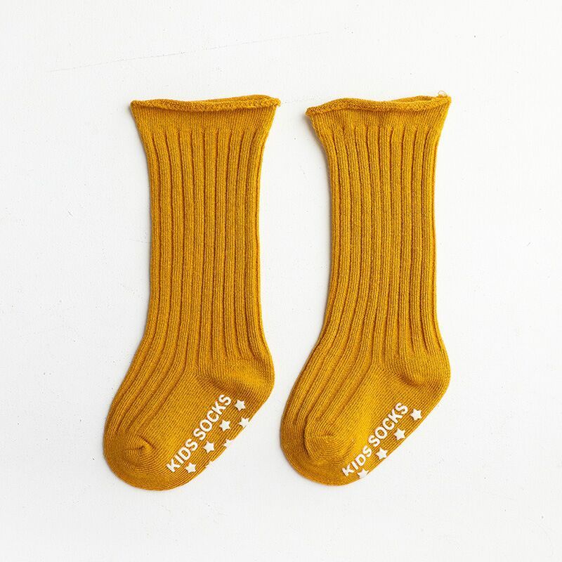 I LOVE DADDY&MUMMY New Baby Socks Soft Cotton Knee High Long Star Printed Rubber Soled Non-slip 0-12 Months Kids Newborn Socks for Boy Girl