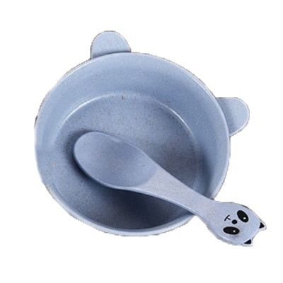 Baby 2Pcs/Set Bowl+Spoon Dinnerware Feeding Food Tableware Cartoon Bear for Kid Dishes Eating Dinnerware Anti-hot Training Plate