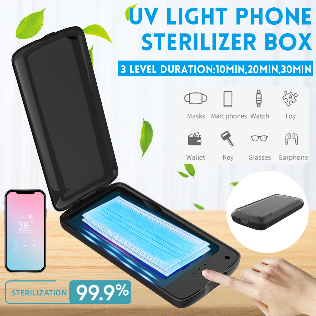 Handily 270-285nm UV Ultraviolet Light Phone Sterilizer Cross Disinfection Storage Box