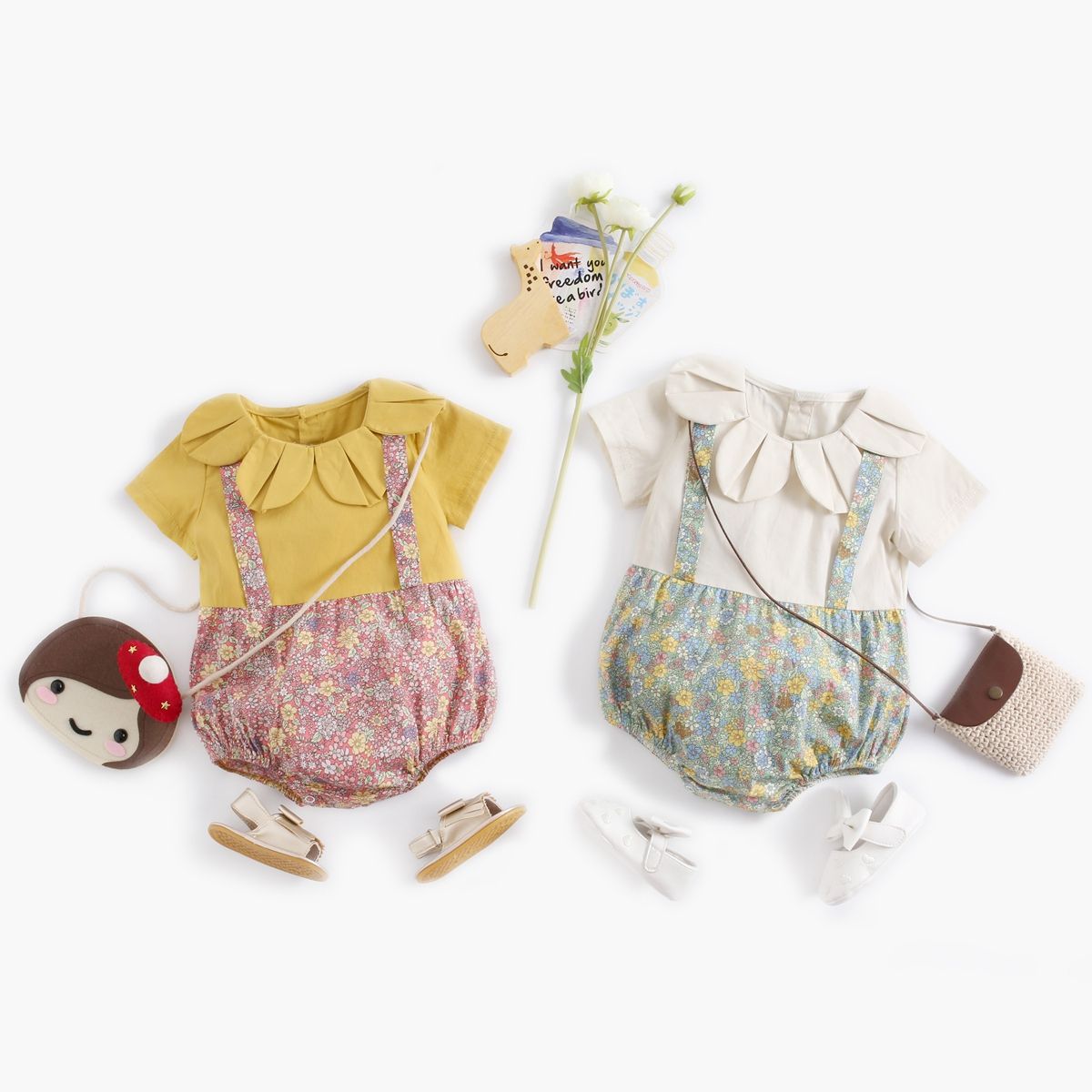 Princess Baby Girls Bodysuits Cotton Baby Girl Clothing Summer Baby One Piece Flowers New Style