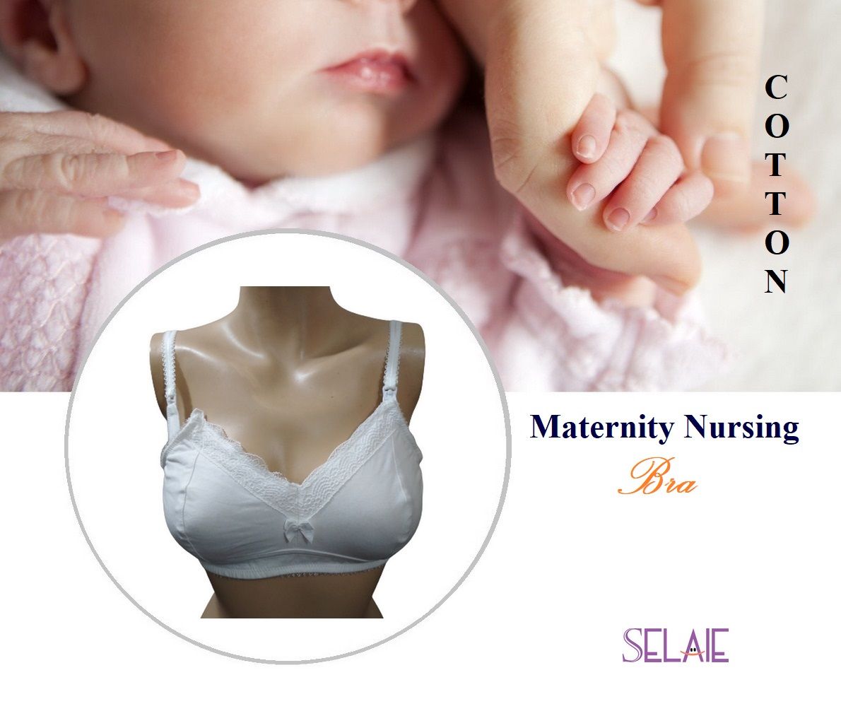 Maternity Cotton Nursing Mother Bras White soft and comfortable for women