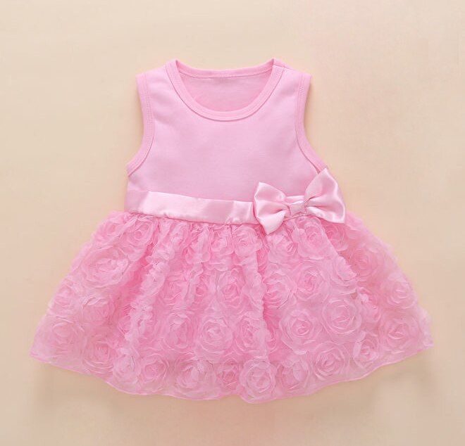 Newborn Baby Girls Infant Dress&clothes Summer Kids Party Birthday Christening Gown Baby Jurk Zomer 0 3 6 9 12 Months Dress