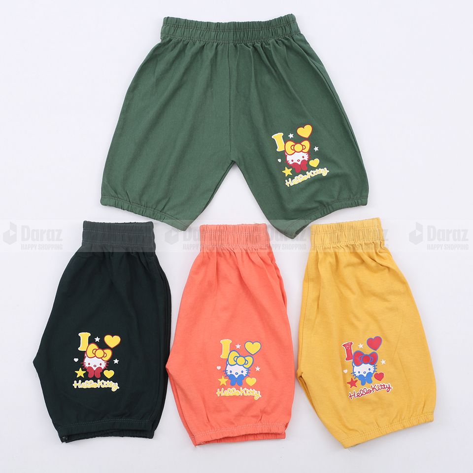 4Pieces Multi Color Printed Half Pant for girl by any color