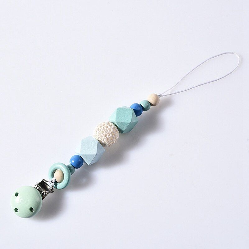 Cute Baby Teething Dummy Pacifier Clip Bead Infant Soother Nipple Strap Chain
