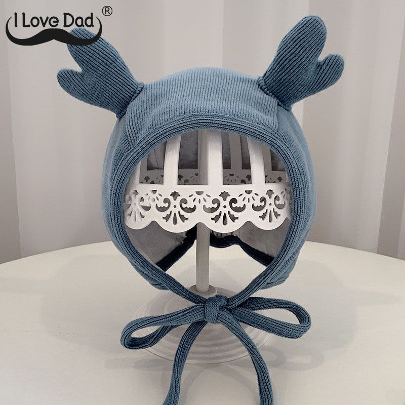 Cartoon Ear Baby Hat Ear Protection Warm Kids Beanie Autumn Winter Solid Color Bonnet