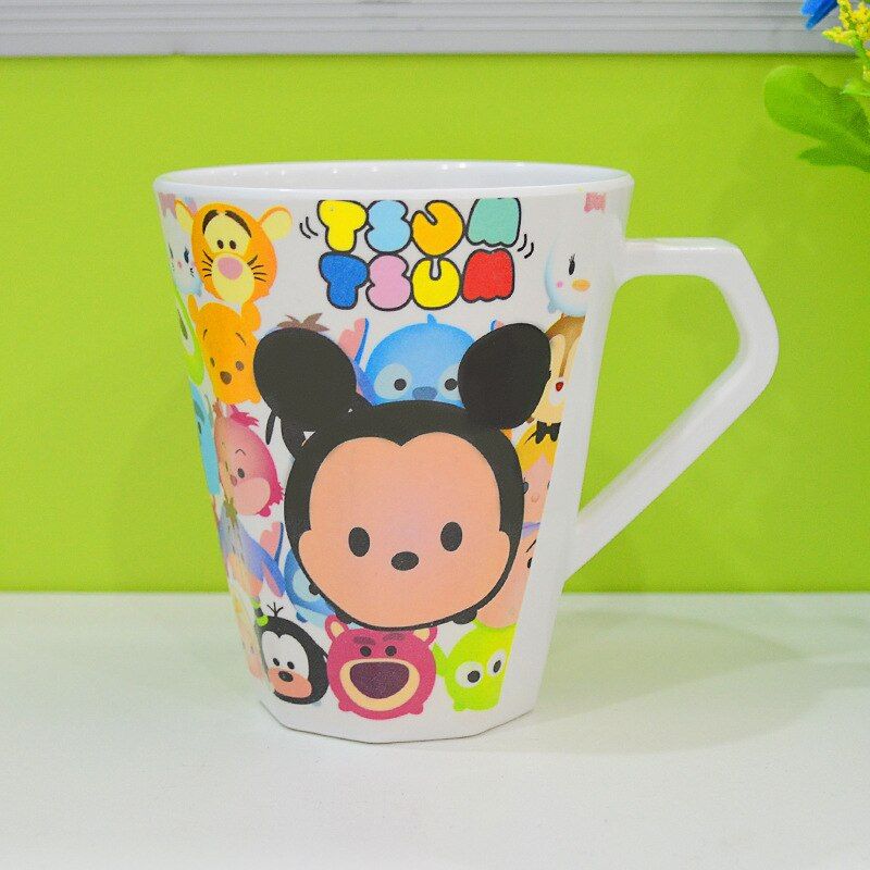 480ml Disney princess children cartoon Melamine Anti-fall cup girl boy gift cute Elsa mugs Frozen bottle water party Mickey