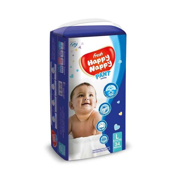 Fresh Happy Nappy Pant Diaper L (9-14 kg) 34ps