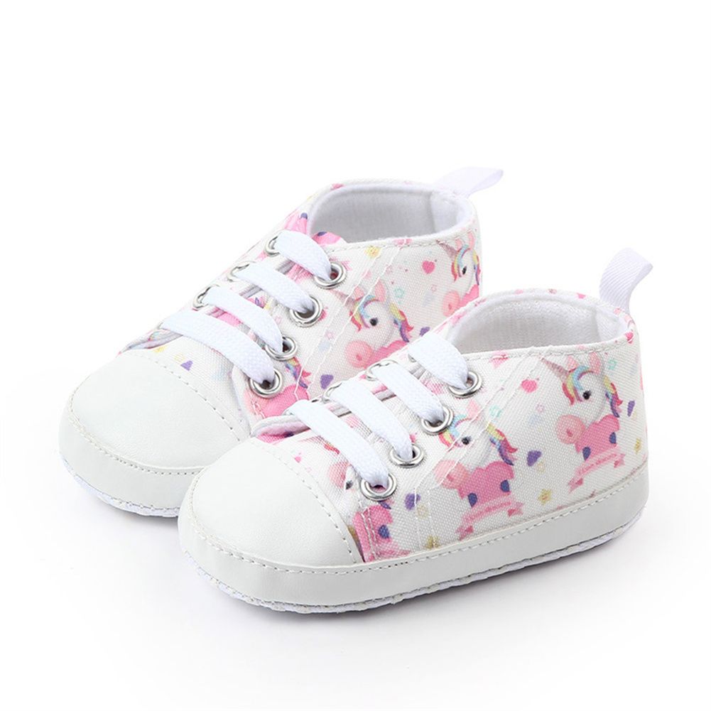 Baby Flat Shoes Princess Unicorn Print PU Leather Baby Shoes Babay Girl Sneakers
