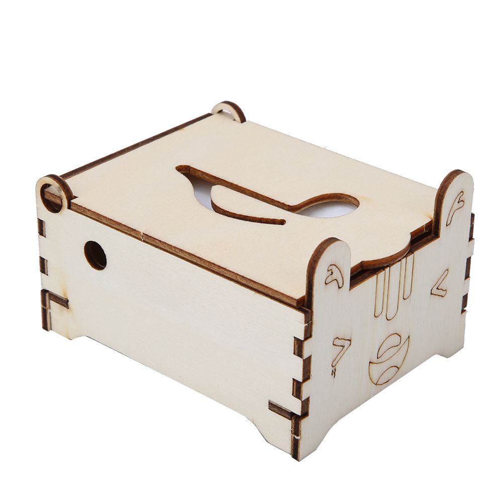 DIY Music Box Wooden Hand Cranked Puzzle Toy School Experimental