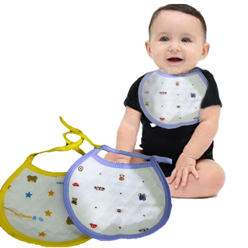 Double layer waterproof baby bibs for feeding