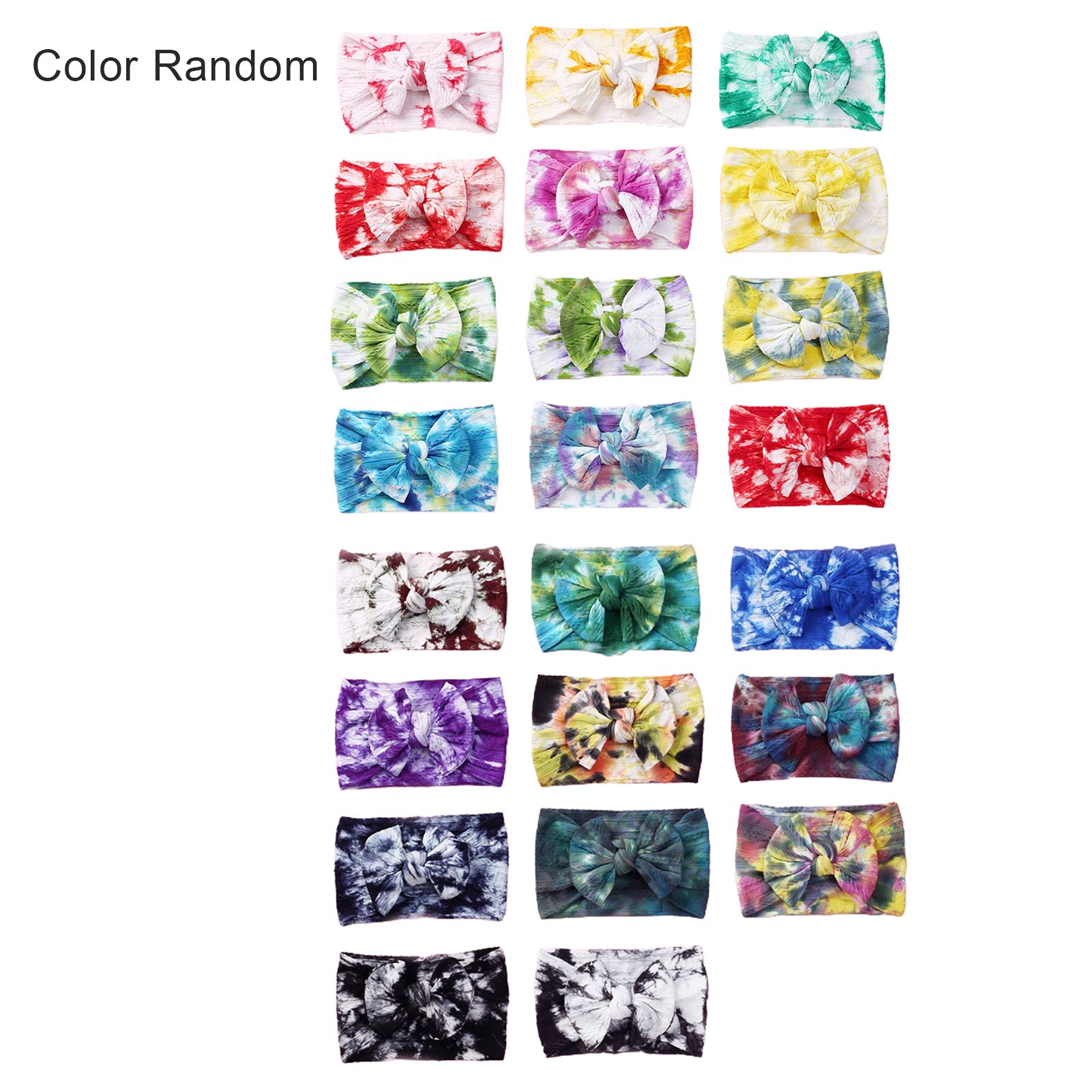 Baby Hair band Tie Dye Gradient Colorful Tie Dye Knit Bows Baby Hairband for Kids