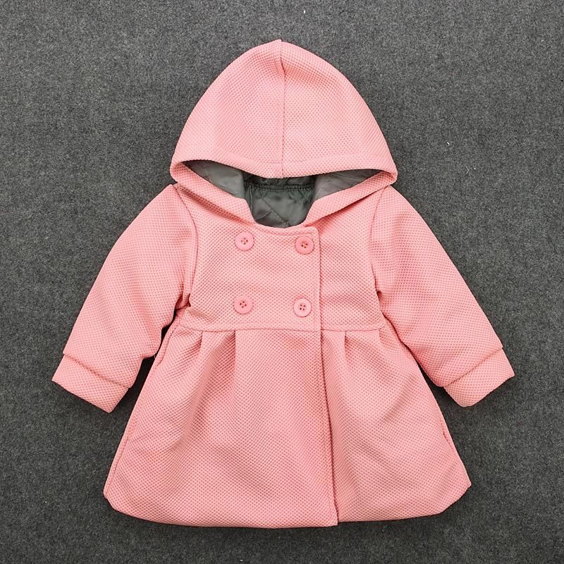 Winter New Little Girl Korean Doll Dress Warm Coat Hooded Jacket