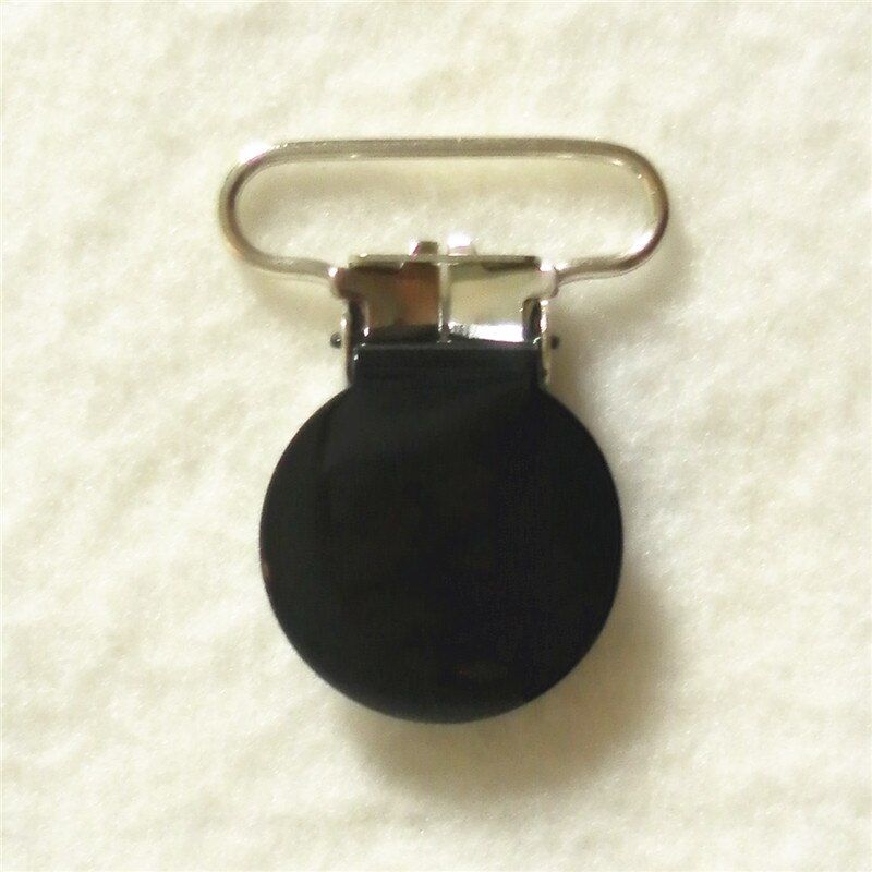 30pcs/lot 1'' 25mm round metal suspenders soothers holder clips for baby dummy pacifier Chain clips Lead Free