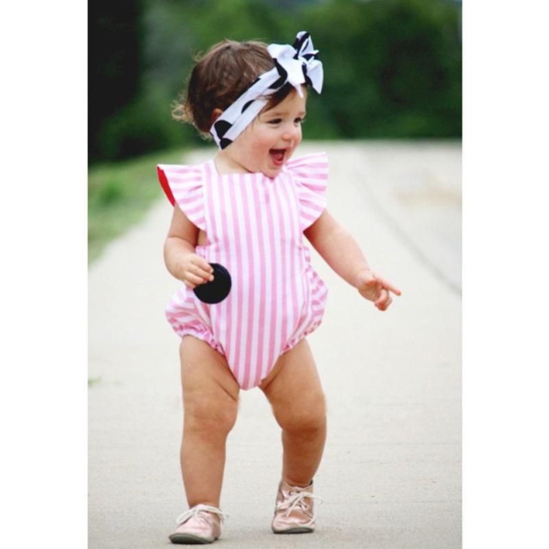 Baby Kids Girl Bow Bodysuit Jumpsuit Outfits