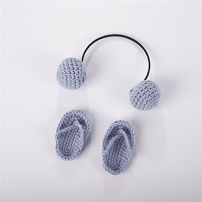 Newborn Photography Props Baby Girl Boy Photo Shoot Handmade Shoes Infant Baby Photo Costume Crochet Knitted Headphone Props
