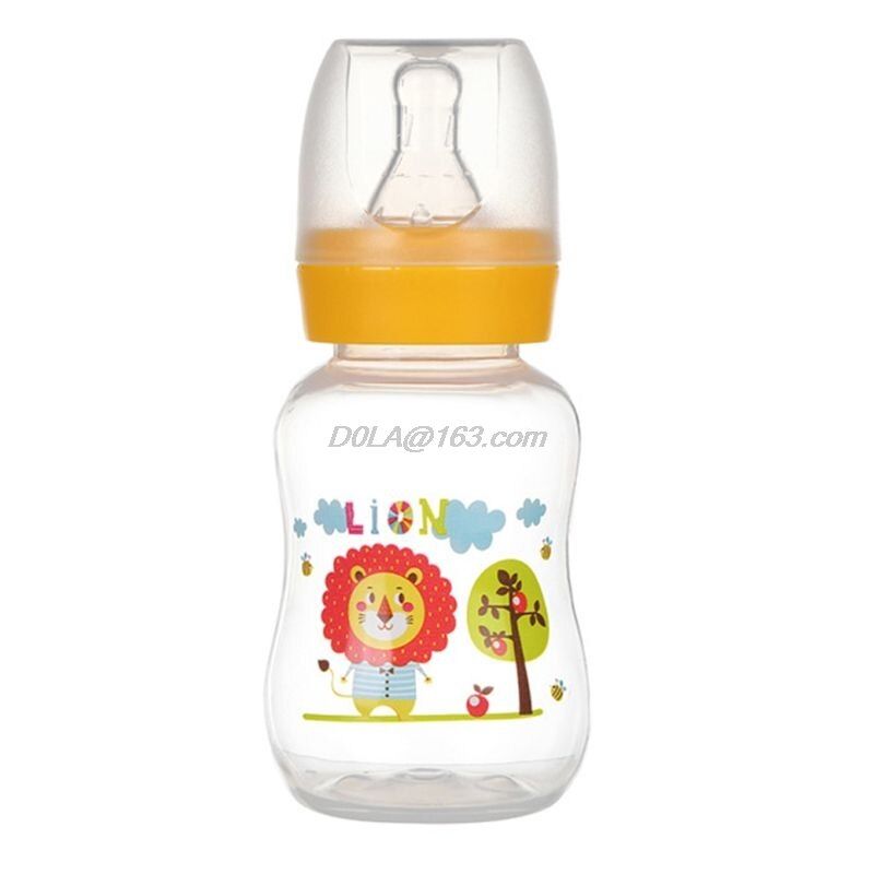 120ml Newborn Baby Infant Nursing Milk Fruit Juice Water Feeding Standard Mouth Silicone Nipple Pacifier Drink Bottle