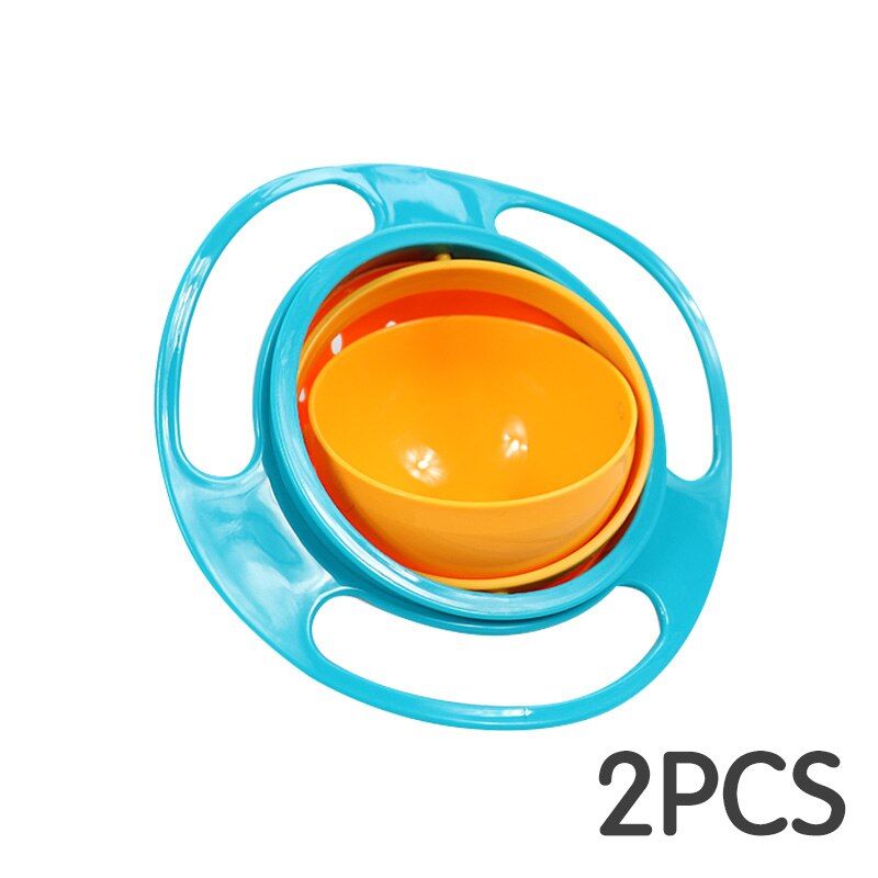2/3pcs Baby Feeding Dish Cute Baby Gyro Bowl Universal 360 Rotate Spill-Proof Bowl Food-grade Dishes Children's Baby Tableware