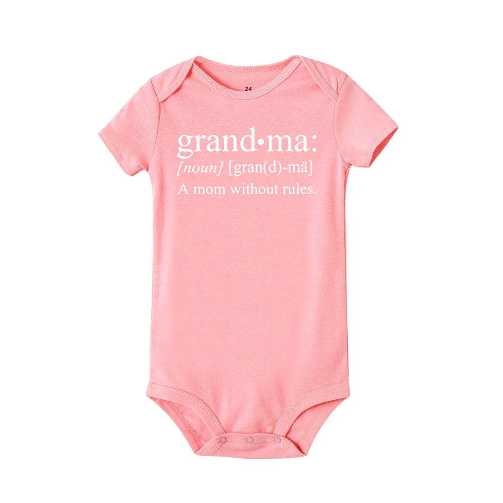 Grandma A Mom Without Rules Newborn Baby Rompers Baby Girl Clothes Boy Roupas Bebe Infant Jumpsuits Outfits Kids Clothing