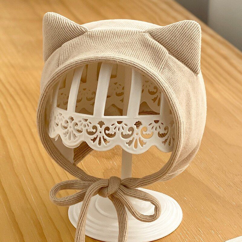 Cute Deer Ear Baby Hat Cartoon Newborn Baby Girl Boy Bonnet Hat Warm Ear Protection Solid Color Infant Toddler Beanie Cap