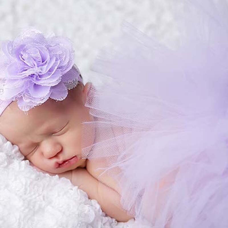 Pretty Pink Princess Newborn Tutus Baby Tutu Skirt with Vintage Headband Newborn Photography Prop Birthday Gift TS019