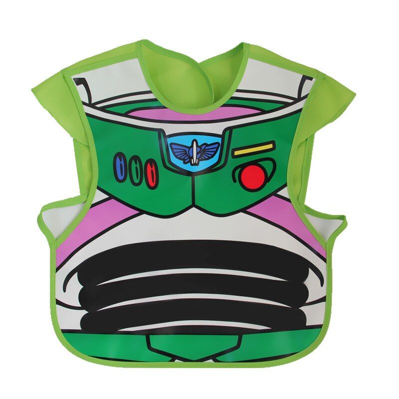 Disney Baby Meal Pocket Waterproof Sleeveless Soft Plastic Baby Bib Meal Overcoat Reverse Dressing Bibs
